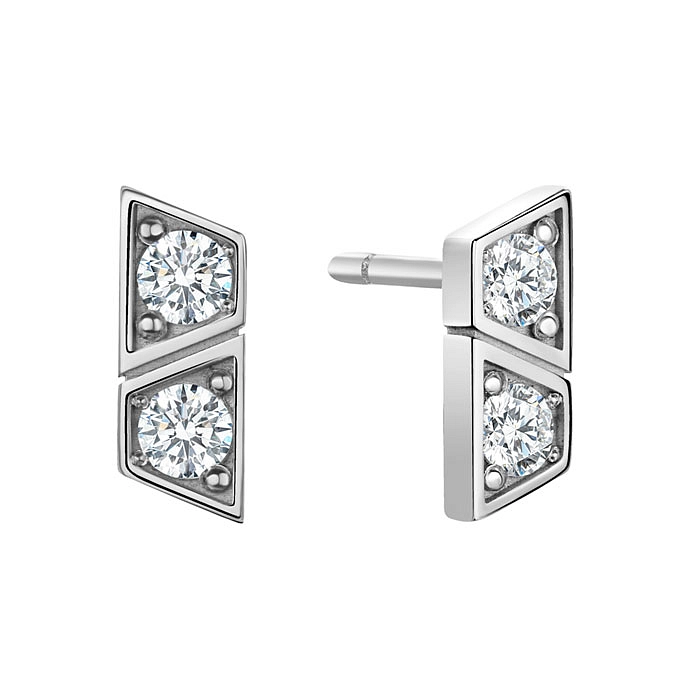 Серьги гвоздики из белого золота с бриллиантами 0.4 карат. Модель E18-908