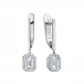 Серьги из белого золота с бриллиантами огранки изумруд 1.25 карат. Модель EMERALD3A-153