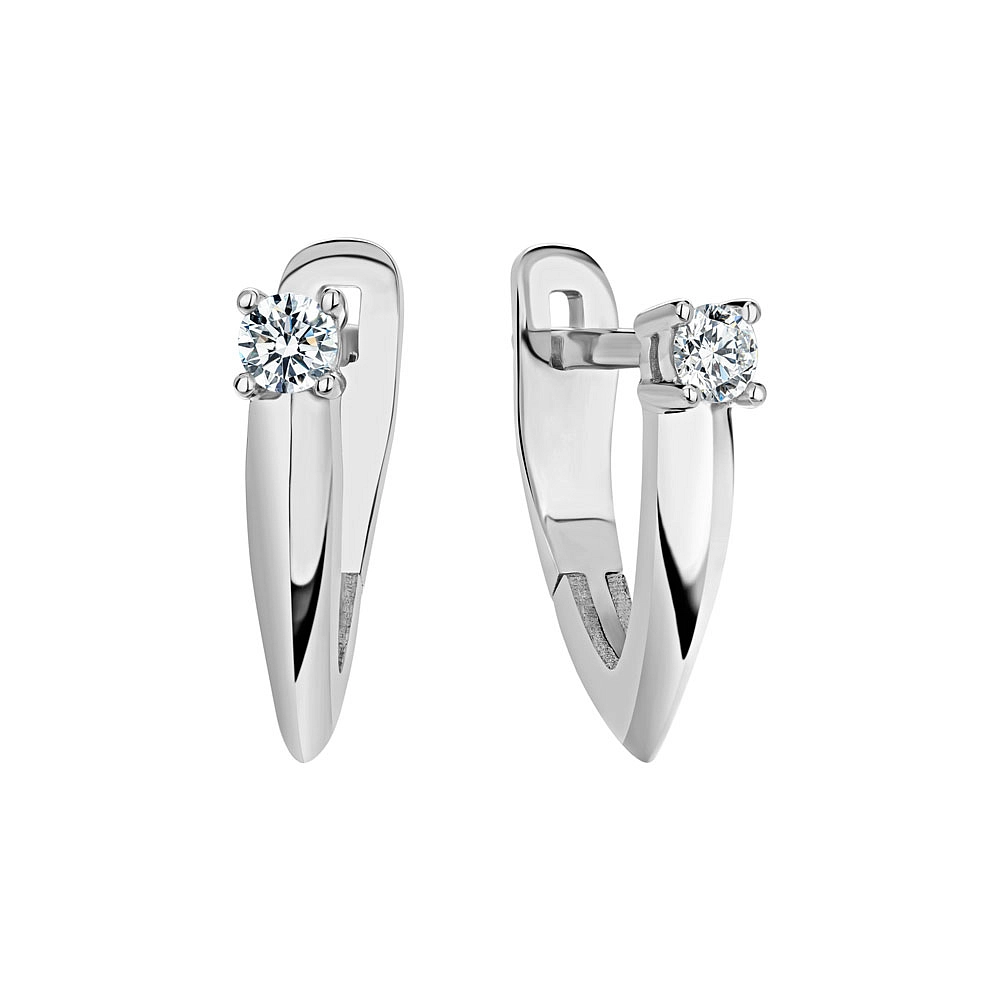 Серьги из белого золота с бриллиантами 0.20 карат. Модель A25-1850